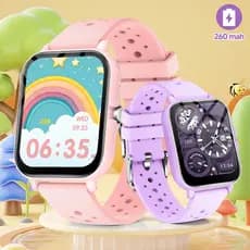 A brand new children's smartwatch with a comfortable and breathable strap, made of skin-friendly materials suitable for
