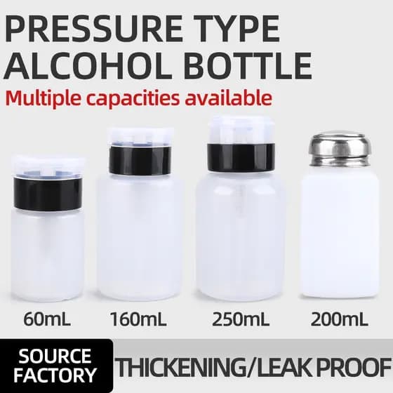 Frasco Dispensador De Solvente IPA 60ml/160ml/200ml/250ml (Removedor De Álcool E Esmalte)