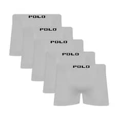 Kit 5 Cueca Boxer Polo Star Branca Microfibra Masculina