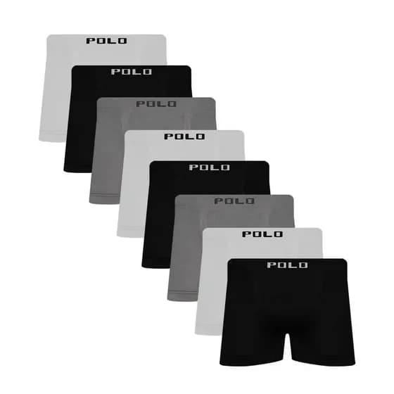 Kit 8 Cuecas Boxer Polo Star Microfibra Sortida Masculina