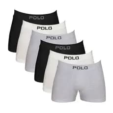 Kit 6 Cuecas Boxer de Algodão Polo Star 781 Masculina Sortido
