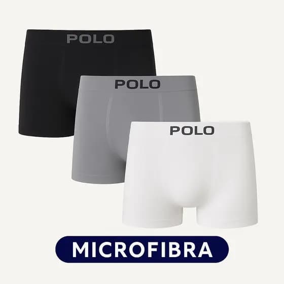 Cueca Boxer Polo Microfibra Poliamida Masculina Unitária Sortido