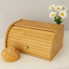 Porta Pães de Bambu com Tampa Retrátil Armazenamento De Pães FRG5175