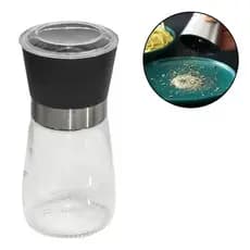 Moedor de Pimenta e Sal Manual Portátil 160ml Vidro Plástico
