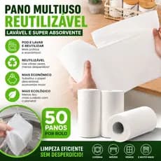 Rolo Com 50 Peças Rolo De Pano De Limpeza Reutilizável Absorvente Água Seco Lavável Toalha De Papel
