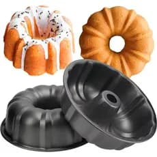 Forma Assadeira Antiaderente 24cm com Furo Central para Bolo, Pudim e Torta Redonda Fácil de Desenformar