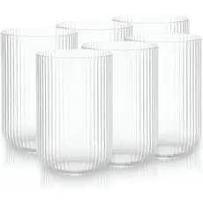 Jogo de 6 Copos de Vidro Transparente 450ml para Água, Suco e Bebidas