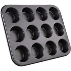 Forma Antiaderente para Cupcake e Muffin com 12 Cavidades em Aço assadeira