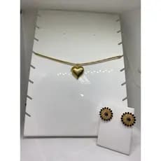 Kit Expositor Em Acrílico Para  8 Colar + Porta Brinco!!
