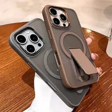 Luxo Kickstand Suporte Caso De Telefone Para iPhone 11 12 13 14 15 16 Pro Max Plus Magnético Fosco À Prova De Choque Cap
