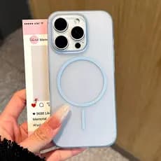 Luxo Sem Fio Carga Caso De Telefone Para iPhone 12 13 14 15 16 Pro Max Plus Transparente PC Fosco Magnético Pára-Choques