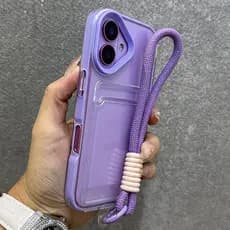 Saco De Cartão De Luxo Com Cordão Caso De Telefone Para iPhone 11 12 13 14 15 16 Pro Max Plus Transparente À Prova De Ch