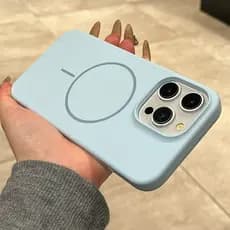 Capa De Telefone Carregador Sem Fio De Silicone Líquido Para iPhone 11 12 13 14 15 16 Pro Max Plus Magnética À Prova De
