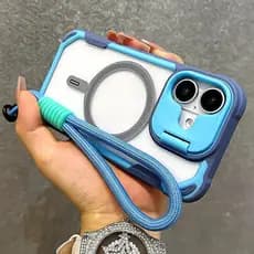 Luxo Transparente Com Cordão Caso De Telefone Para iPhone 11 12 13 14 15 16 Pro Max Plus Magnético Pára-Choques Capa Tra