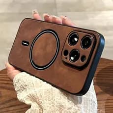 Luxo Sem Fio De Carregamento Magnético Córtex Caso Telefone Para iPhone 11 12 13 14 15 16 Pro Max Plus X Xs XR Pára-Choq