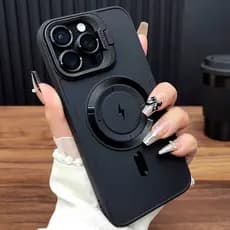 Capa De Telefone Com Suporte De Carregamento Sem Fio Macio Para iPhone 11 12 13 14 15 16 Pro Max Plus Magnética