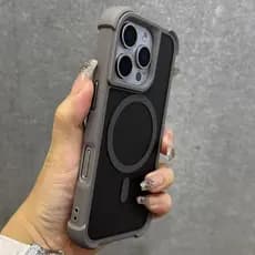Luxo Transparente Fosco Caso De Telefone Para iPhone 11 12 13 14 15 16 Pro Max Plus Magnético À Prova De Choque Capa Pár