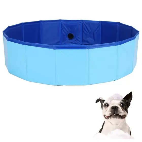 Piscina Pet Banheira Para Animais de Estimação Dobrável em Pvc 80x20cm TING