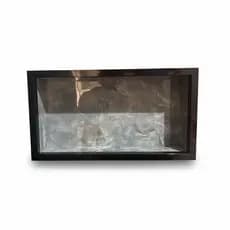 Nicho De Porcelanato Preto Piso Estilizado 60x30 Bordas Alumínio Prateleira Porta Shampoo Embutir