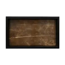 Nicho De Porcelanato 60x30 Preto e Marrom Bordas de Alumínio Prateleira Porta Shampoo de Embutir