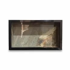 Nicho De Porcelanato Estilizado 60x30 Bordas Preto de Alumínio Prateleira Porta Shampoo de Embutir