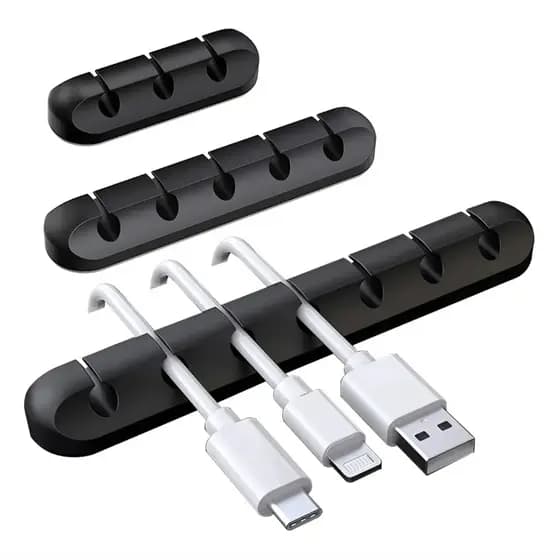 Clip Organizador De Cabos E Fios Adesivo Para Mesa 3 5 7 Saídas
