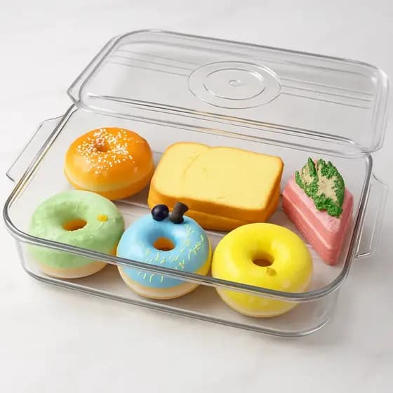 Caixa Organizadora de Alimentos com Tampa Transparente 1 Unidade AliDoLado 33x22x6 cm