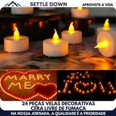 24 Peças Velas De Led Decorativa Para Ornamentação De Festas e Qualquer Tipo De Eventos e Decoração De Casa