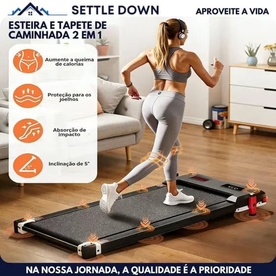 Esteira Motorizada Elétrica Esteira Portátil Fitness Residencial Até 150 kg