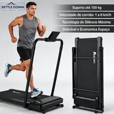 Esteira Elétrica Dobrável, Tela de Exibição Digital LED -Até 150kg para Caminhada e Corrida 110/220V