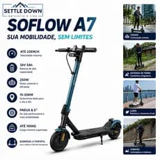 Patinete Elétrico A7 Portátil 250W Até 22km/h Pneus 8.5" Alta Performance