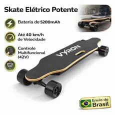Skate Elétrico VYRON 42V 5200mAh com Roda de Nuvem Profissional