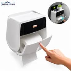 Suporte Organizador para Banheiro Porta Papel Higiênico Impermeável com Apoio para Celular