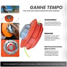 Carretel Automático Para Roçadeira Carga Fácil Compatível Toyama Kawashima Vulcan Garthen + Fio Nylon 2,7mm 10m