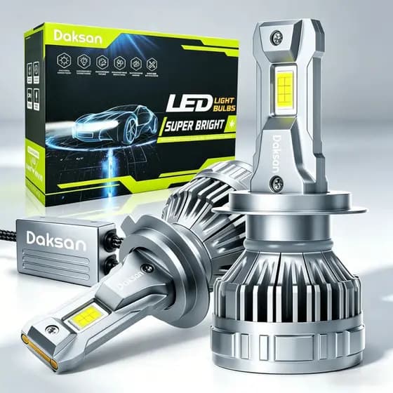 Par de Lâmpadas Ultra Led Super Led H4 H7 H11 HB3 HB4 36000lm 200w 6500K 12V a 24V