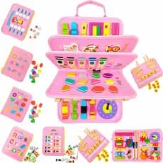 Montessori Sensory Book Livro Educativo Infantil Busy Board Portátil Cores Números Coordenação Motora