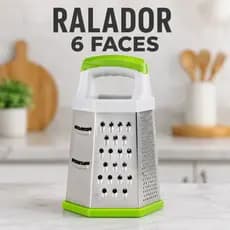 Ralador 6 Faces Inox 20cm Multiuso Fatiador Legumes Queijo Fruta