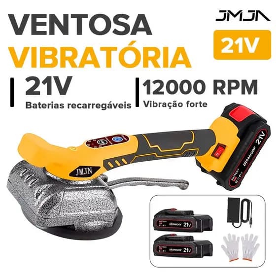 JMJN Ventosa Vibratória Recarregável–Nivelador Elétrico para Assentamento de Porcelanato e Pisos com Alta Precisão