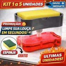 Dispenser Detergente Cozinha Porta Sabão Líquido Suporte Esponja 500ml Compacto