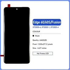 Tela Fronta Amoled Compatível Para Moto EDGE60 FUSION / EDGE 60S / EDGE 60 / G86 / Tela Curvado Pronto Entrega