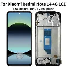 Tela Frontal Touch Compatível Com Redmi Note 14 4G 24117RN76G Pronto Entrega