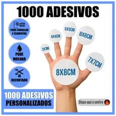 1000 unidades Adesivos Personalizados em Vinil 3x3 4x4 5x5 6x6 8x8 Etc - Etiqueta Personalizada