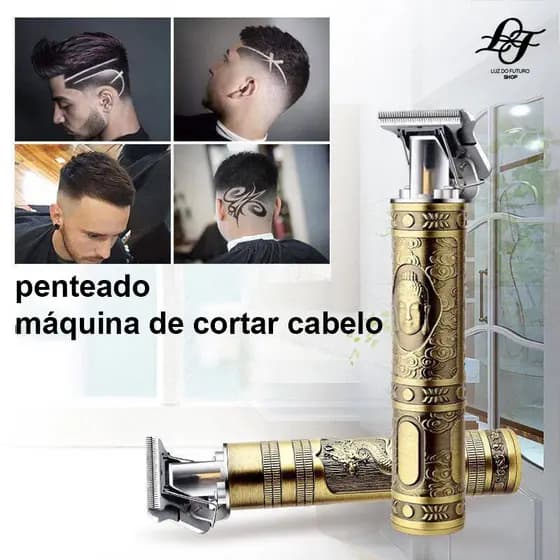 Conjunto profissional de 7 peças de cortador de cabelo elétrico, elegante kit de aparador de cabelo e barba masculino