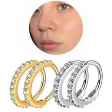 Piercing de Cartilagem do Nariz com Argola e Strass 6/8/10mm