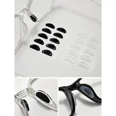 Almofadas nasais de silicone macias e antiderrapantes para óculos de sol com armação totalmente de plástico.