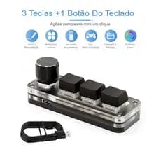 Mini Teclado Macro Mecânico Macropad Gaming com Botões Programáveis e Interruptores