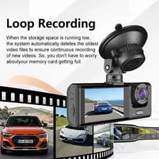 Câmera Dupla 1080P, frontal e interna, gravação em loop, DVR de carro grande angular
