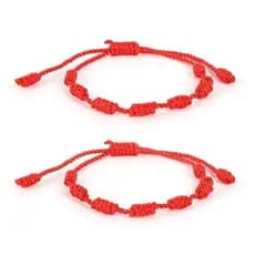 Kit 6 Pulseiras Vermelha 7 nós de Proteção Kabbalah/ Cabala - Adulto Ajustável