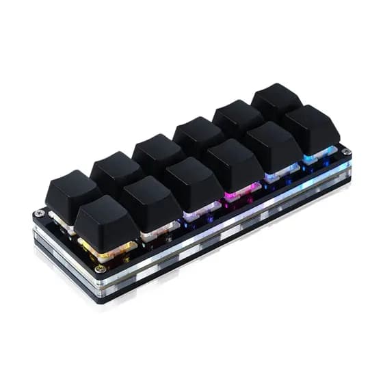 Mini Teclado Mecânico Gamer - Handed, USB-C Programável e Hot-Swappable, 12 Teclas