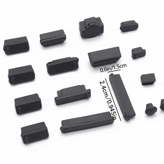 16 Peças – Tampas de Silicone Antipoeira e Impermeáveis para Portas USB e Interfaces de Laptop